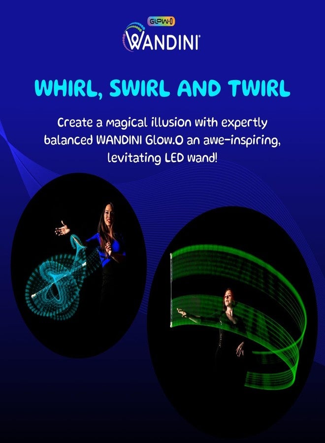 Wandini Glow.0 LED Light Magic Wand - Collapsible Levitation Stick, USB Rechargeable & Patented Design, Balanced LED Flow Prop for Smooth Tricks, Visual Performances with 22 Dynamic Color Modes - Image 2